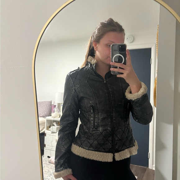 Leather Fur Jacket - Picture 2 of 7